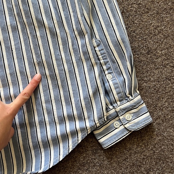 VTG 90s Disney Snow White Seven Dwarfs Embroidered Button Up Shirt Men L Striped - Picture 5 of 12